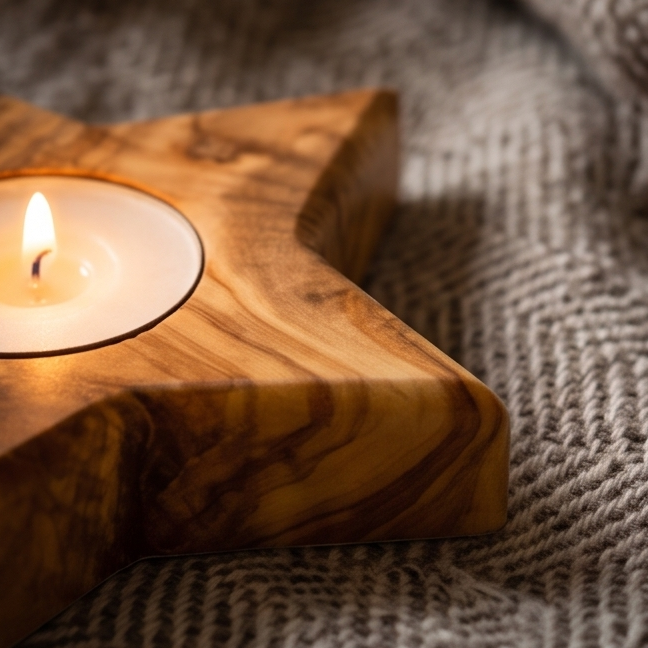 Olive Star Tealight Holder