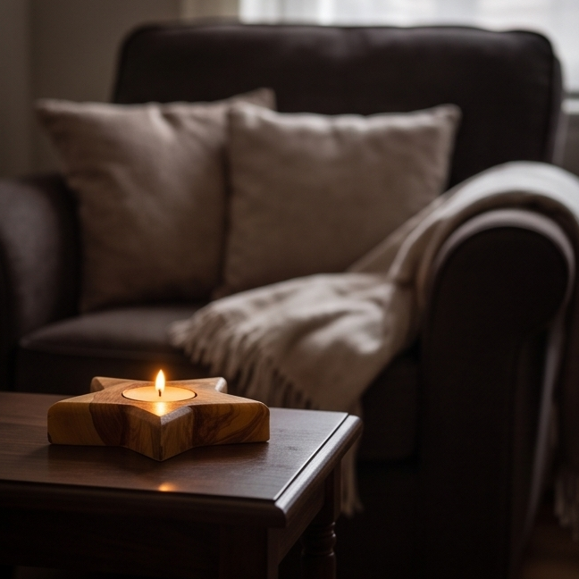 Olive Star Tealight Holder
