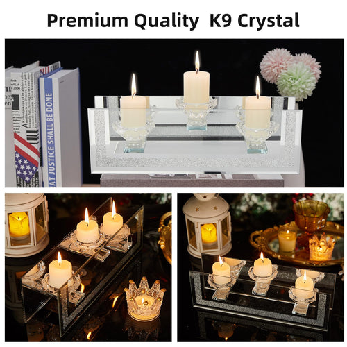 Crystal Bloom Triple Candle Holder