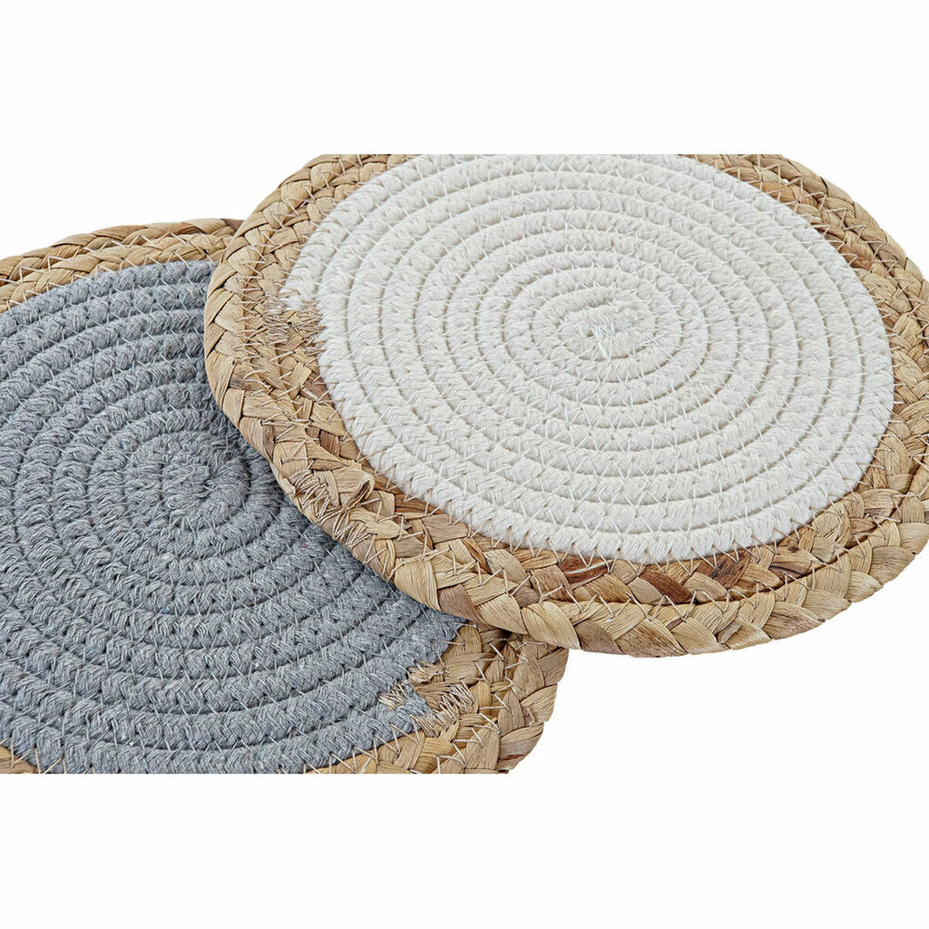 Table Mat DKD Home Decor Individual Cotton Fibre (20 x 20 x 1 cm) (2 Units)