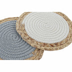 Table Mat DKD Home Decor Individual Cotton Fibre (20 x 20 x 1 cm) (2 Units)