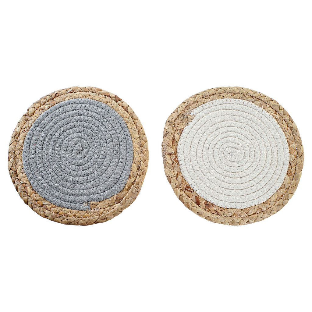 Table Mat DKD Home Decor Individual Cotton Fibre (20 x 20 x 1 cm) (2 Units)