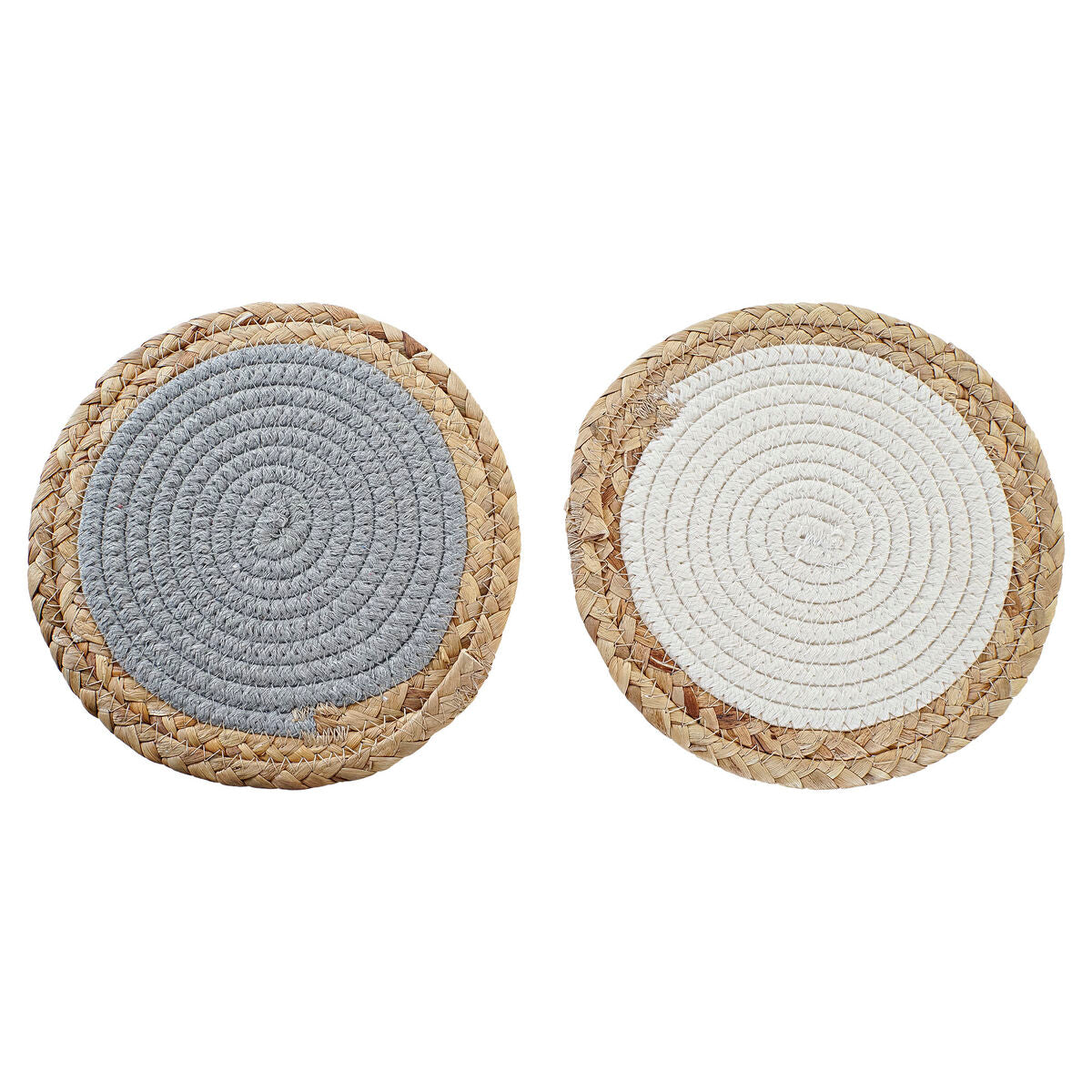 Table Mat DKD Home Decor Individual Cotton Fibre (20 x 20 x 1 cm) (2 Units)
