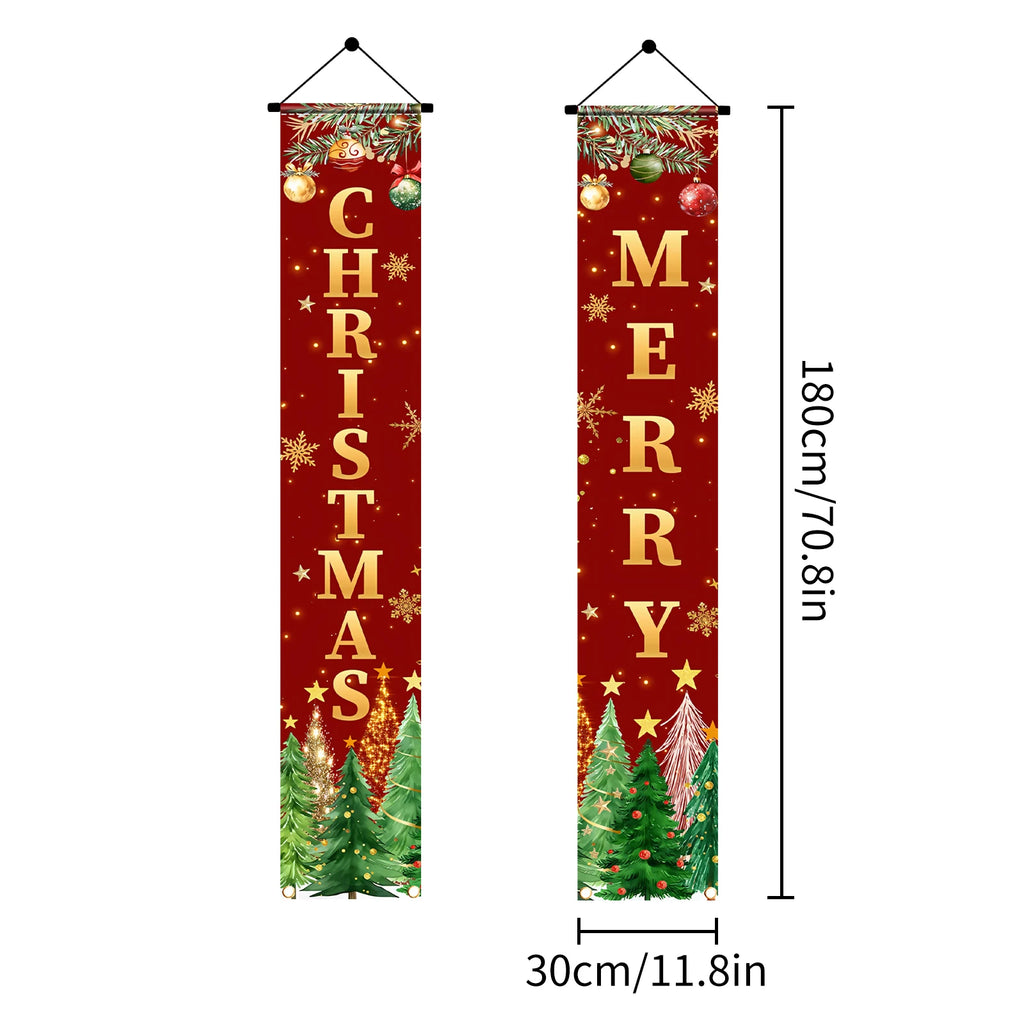 Merry at the Door – Christmas Hanging Banner