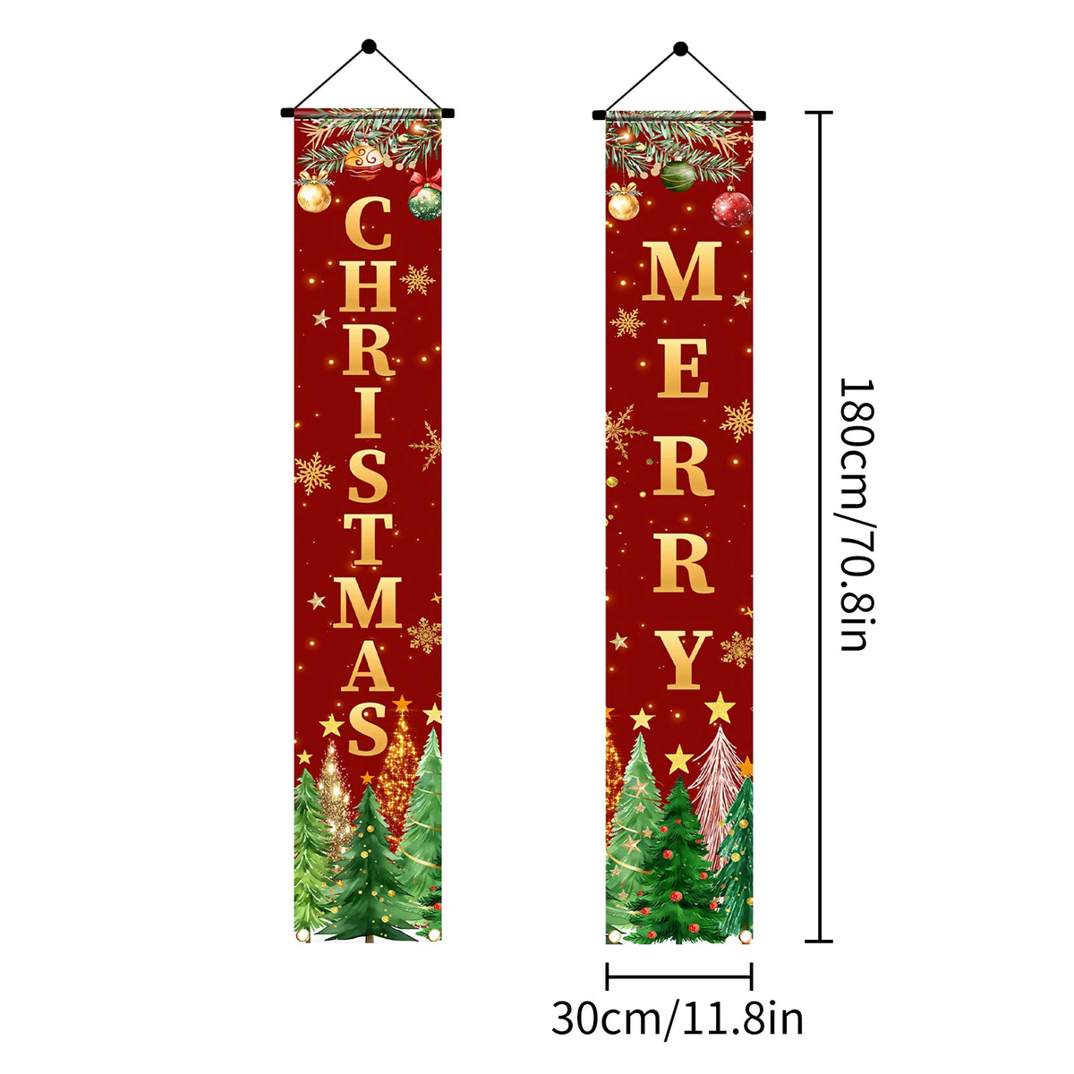 Merry at the Door – Christmas Hanging Banner