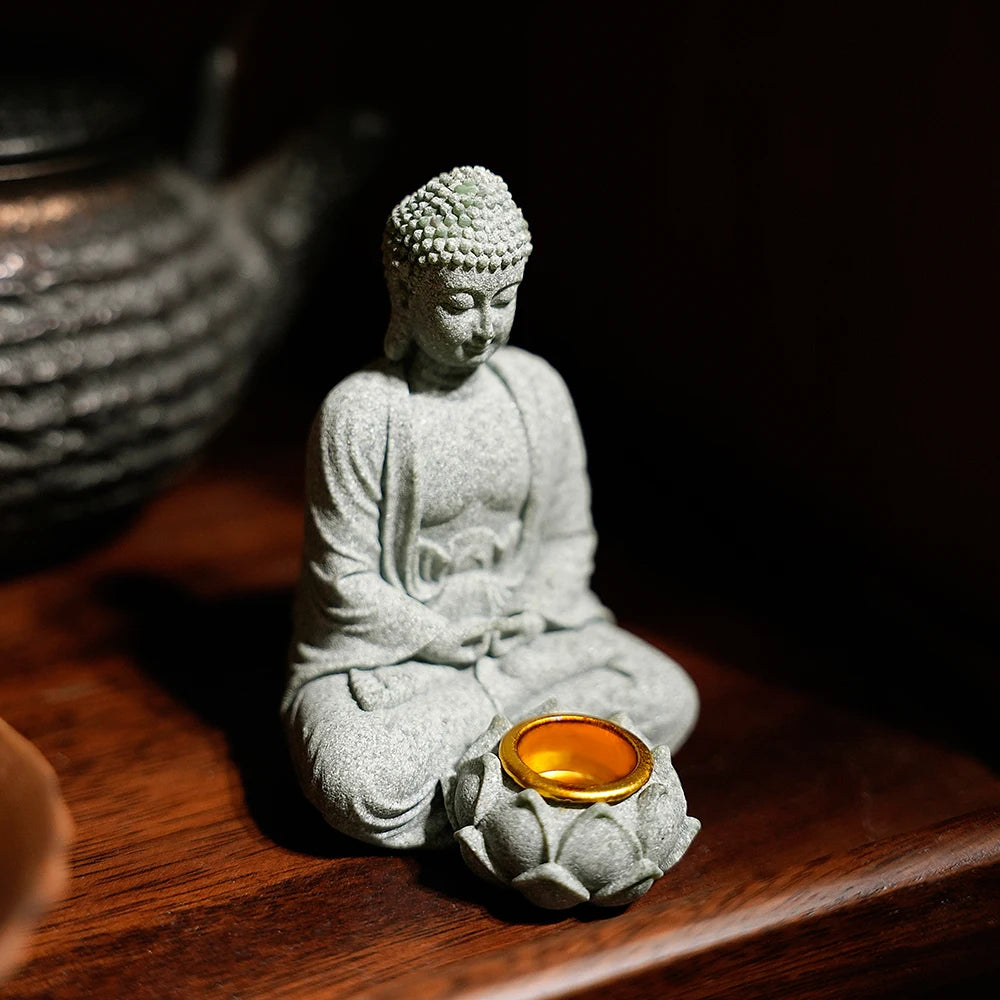Moment of Stillness – Seated Buddha Resin Sculpture