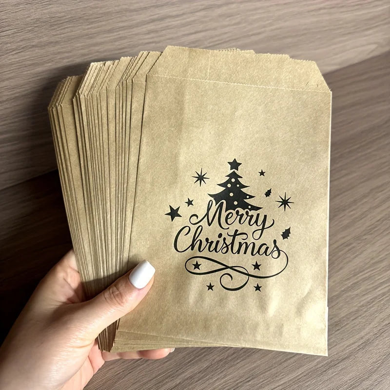Little Tree Christmas Kraft Gift Bags – Pack of 25