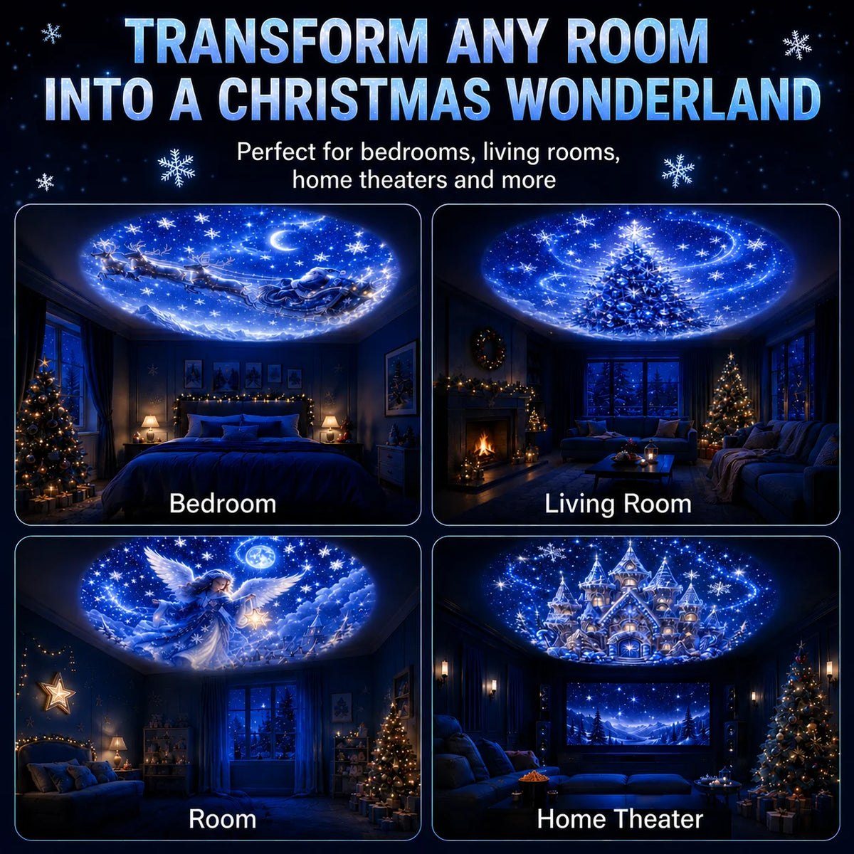 MerryGlow – 8-Pattern Christmas Projection Light
