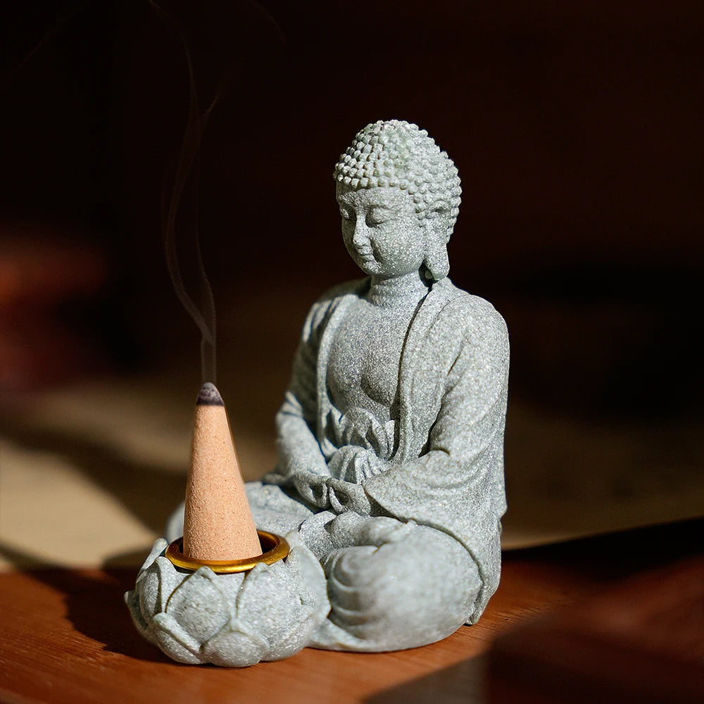 Moment of Stillness – Seated Buddha Resin Sculpture