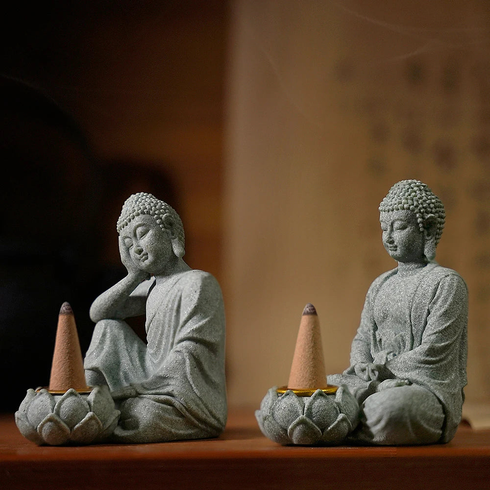 Moment of Stillness – Seated Buddha Resin Sculpture