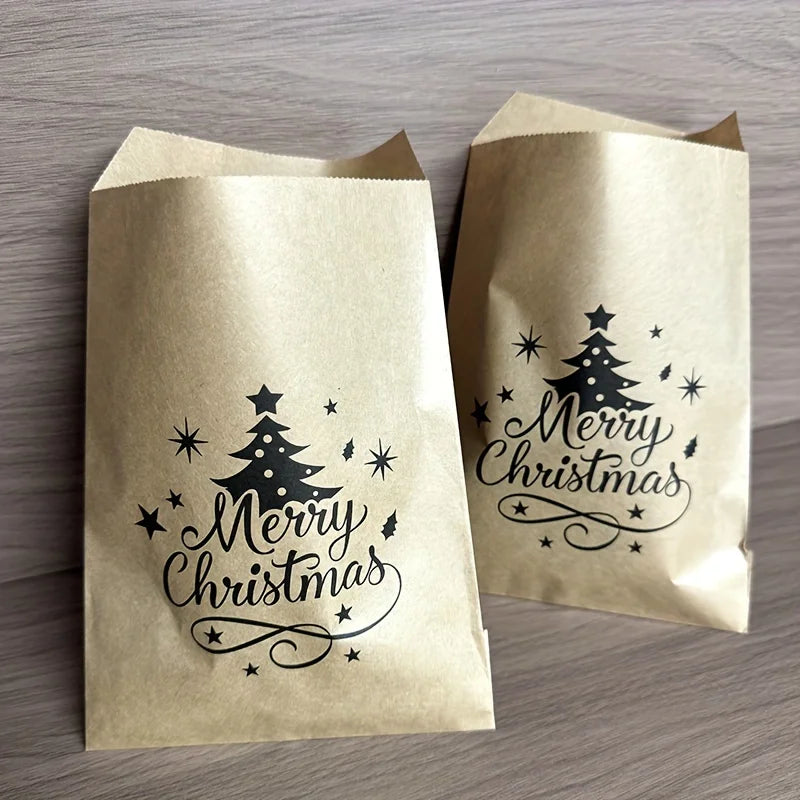 Little Tree Christmas Kraft Gift Bags – Pack of 25