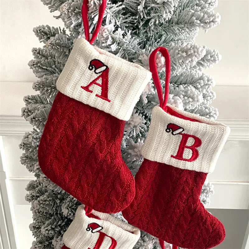 Letter to Santa – Knitted Initial Christmas Stocking