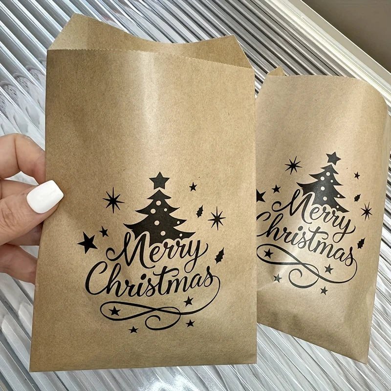 Little Tree Christmas Kraft Gift Bags – Pack of 25