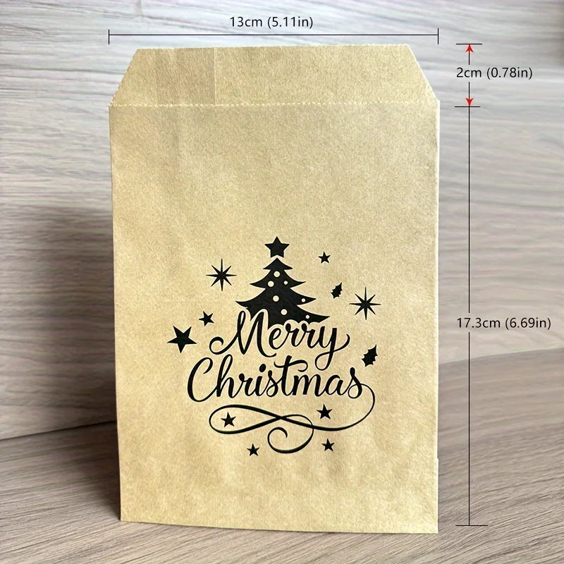 Little Tree Christmas Kraft Gift Bags – Pack of 25