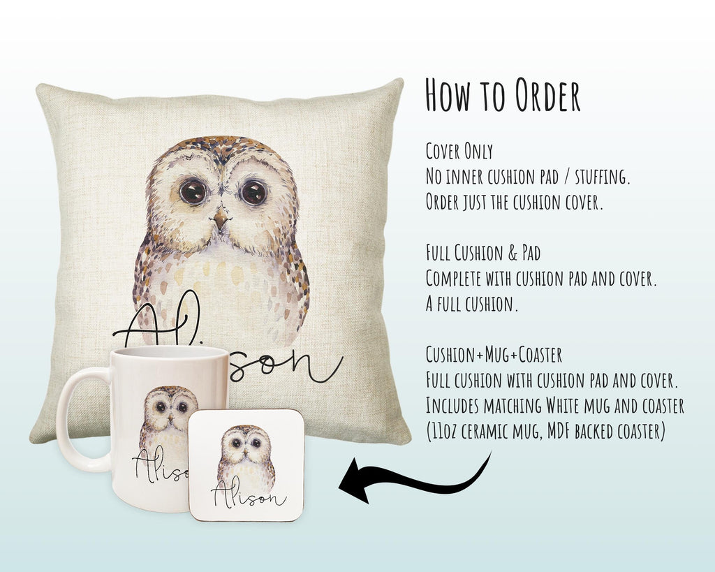 Personalised Owl Cushion – Name Design