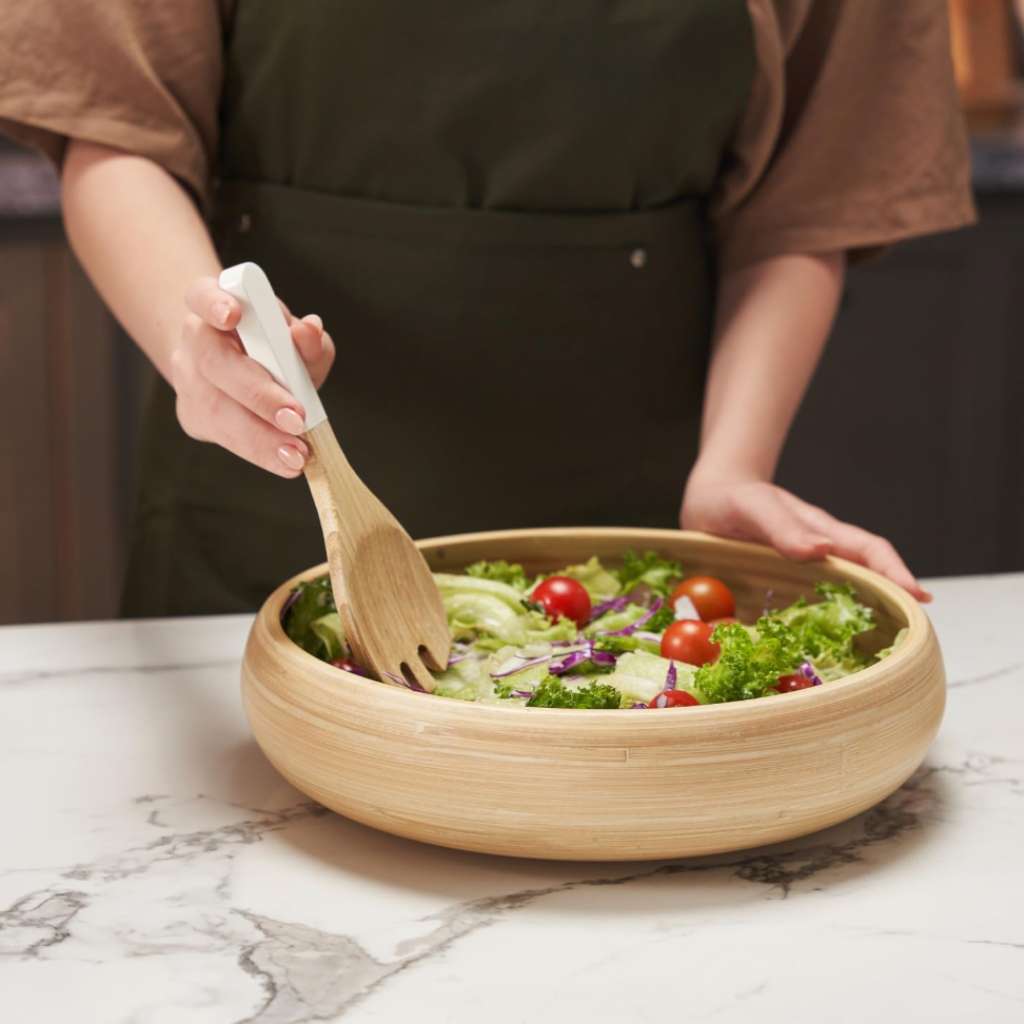 Bamboo Fruit Bowl & Home Decor Bowl (Natural)